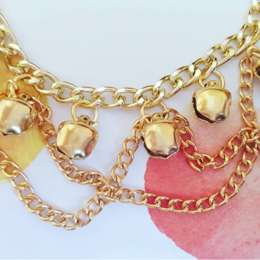 Gold Chain Bracelet/Anklet w/ Bells Brand New - Picture 3 of 4
